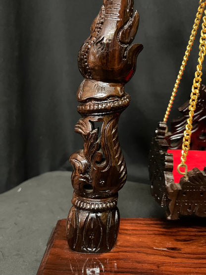 Prasiddh copper idol present Rosewood handcrafted Swing for decorating idols , Rosewood jhoola