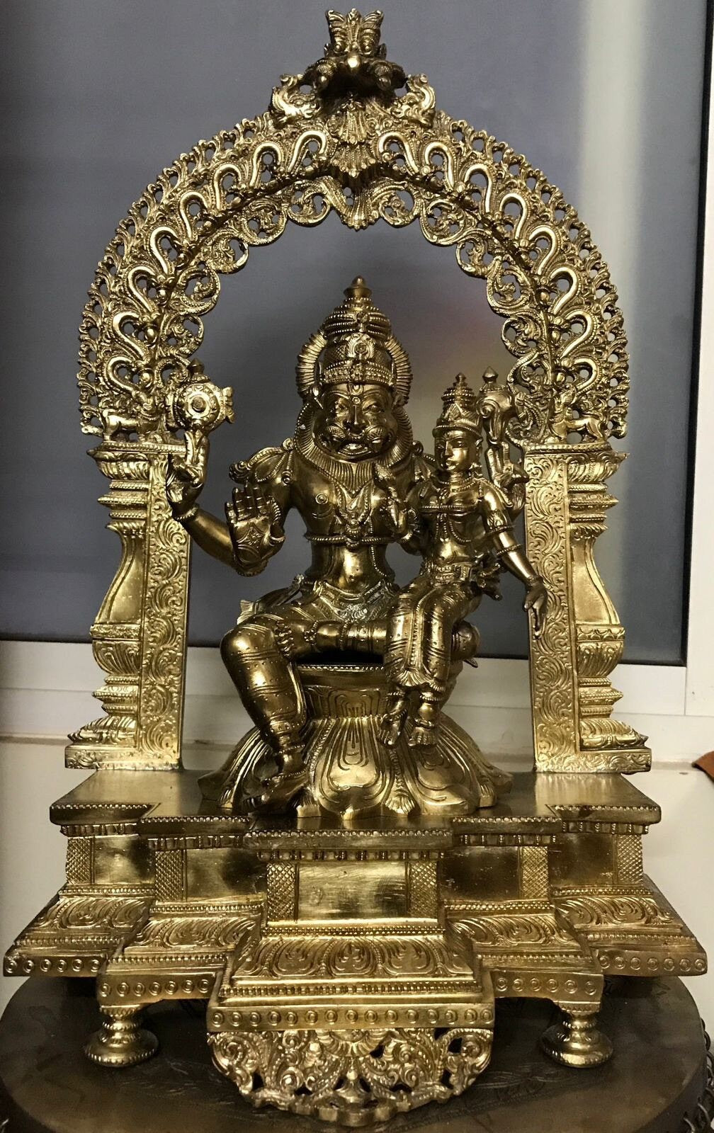 Panchaloha made stunning idol of Lakshmi Narasimha swamy