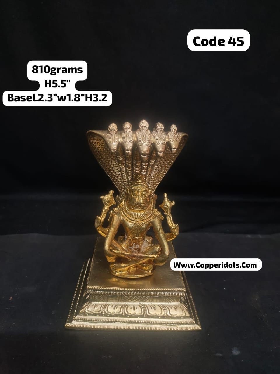 Panchaloha Peeta prabhavali adorned copper made Yoga narasimha swamy idol