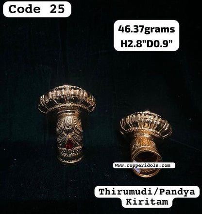 Copper made Gold plated crown/kiritam for god idols ( set of 1 piece )