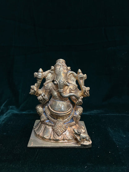 Prasiddh copper idols presents panchaloha idol of hoysala style mysore ganesha