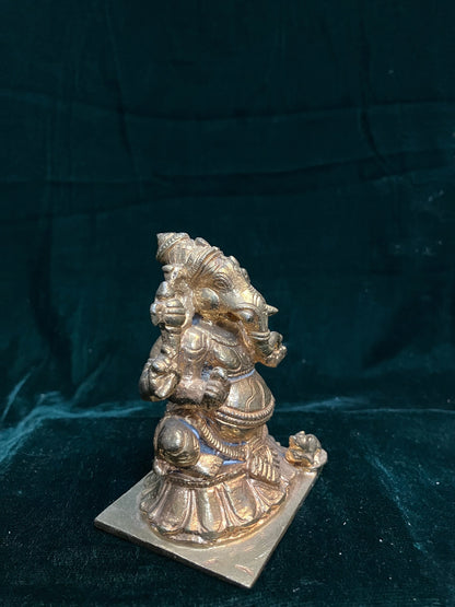 Prasiddh copper idols presents panchaloha idol of hoysala style mysore ganesha