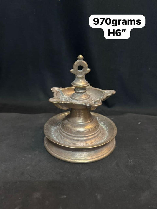 Vintage bronze cast oil lamp , mountable tooku villaku