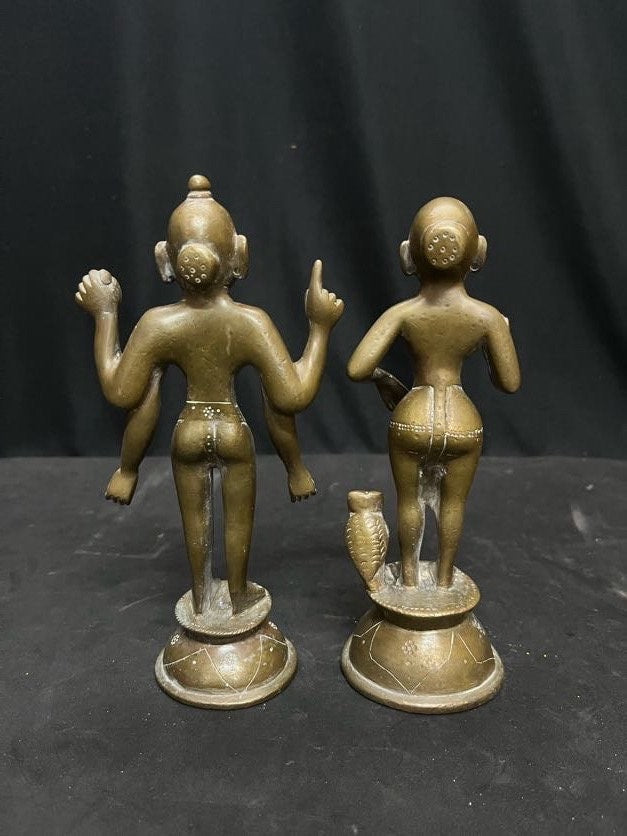 Vintage bronze cast Lakshmi Narayana idols from deccan