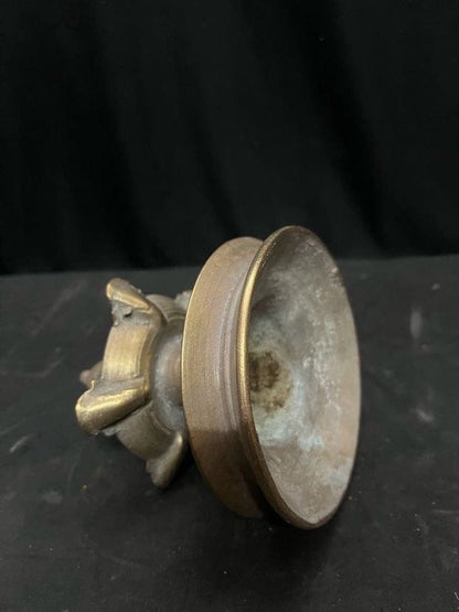 Vintage bronze cast oil lamp , mountable tooku villaku