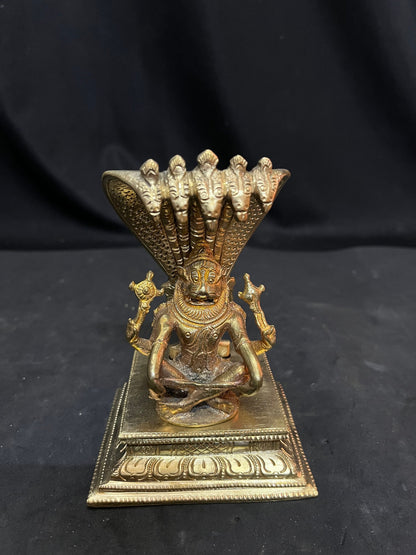 Panchaloha Peeta prabhavali adorned copper made Yoga narasimha swamy idol