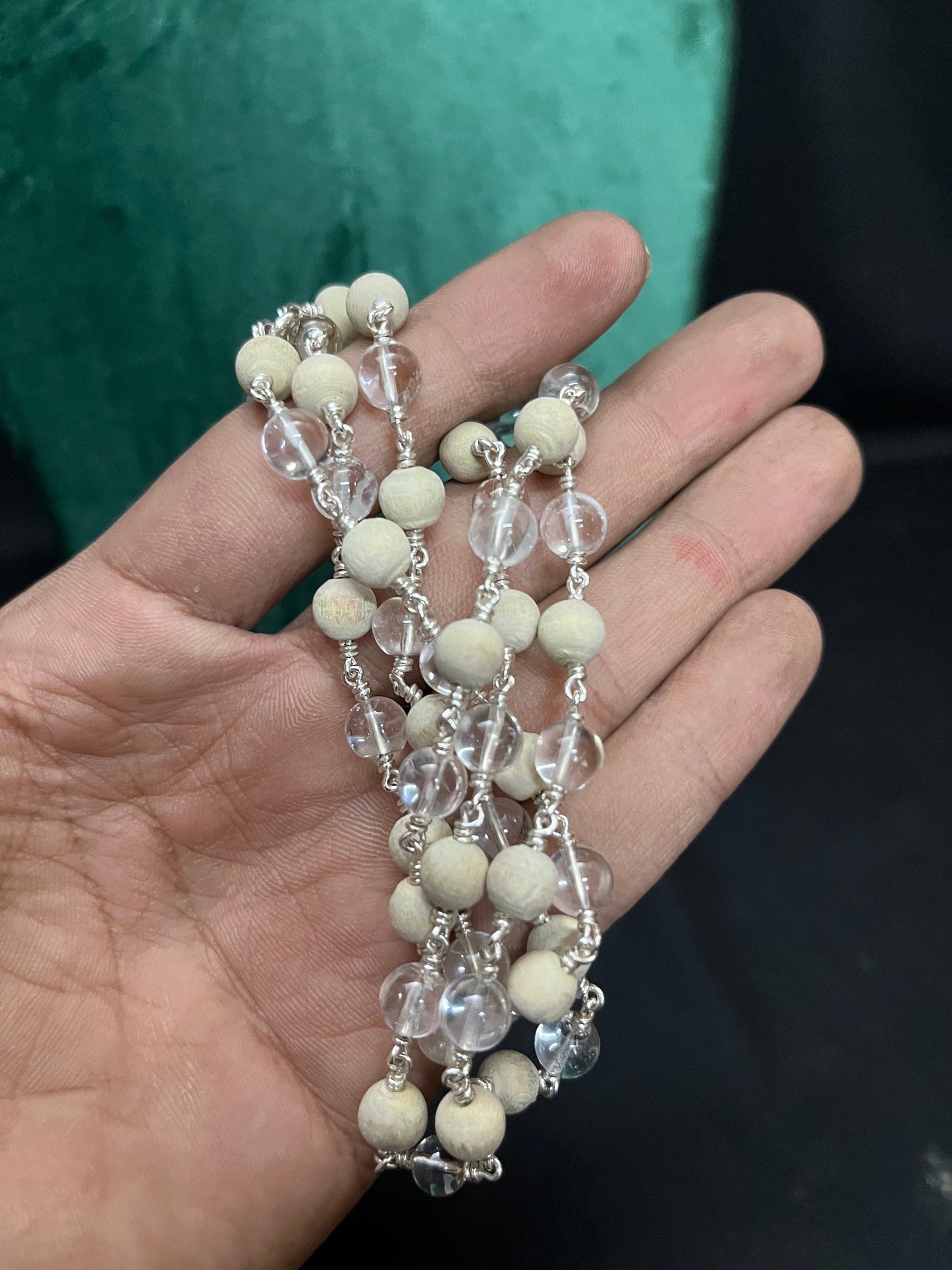 Silver made Tulsi Spatkika mala