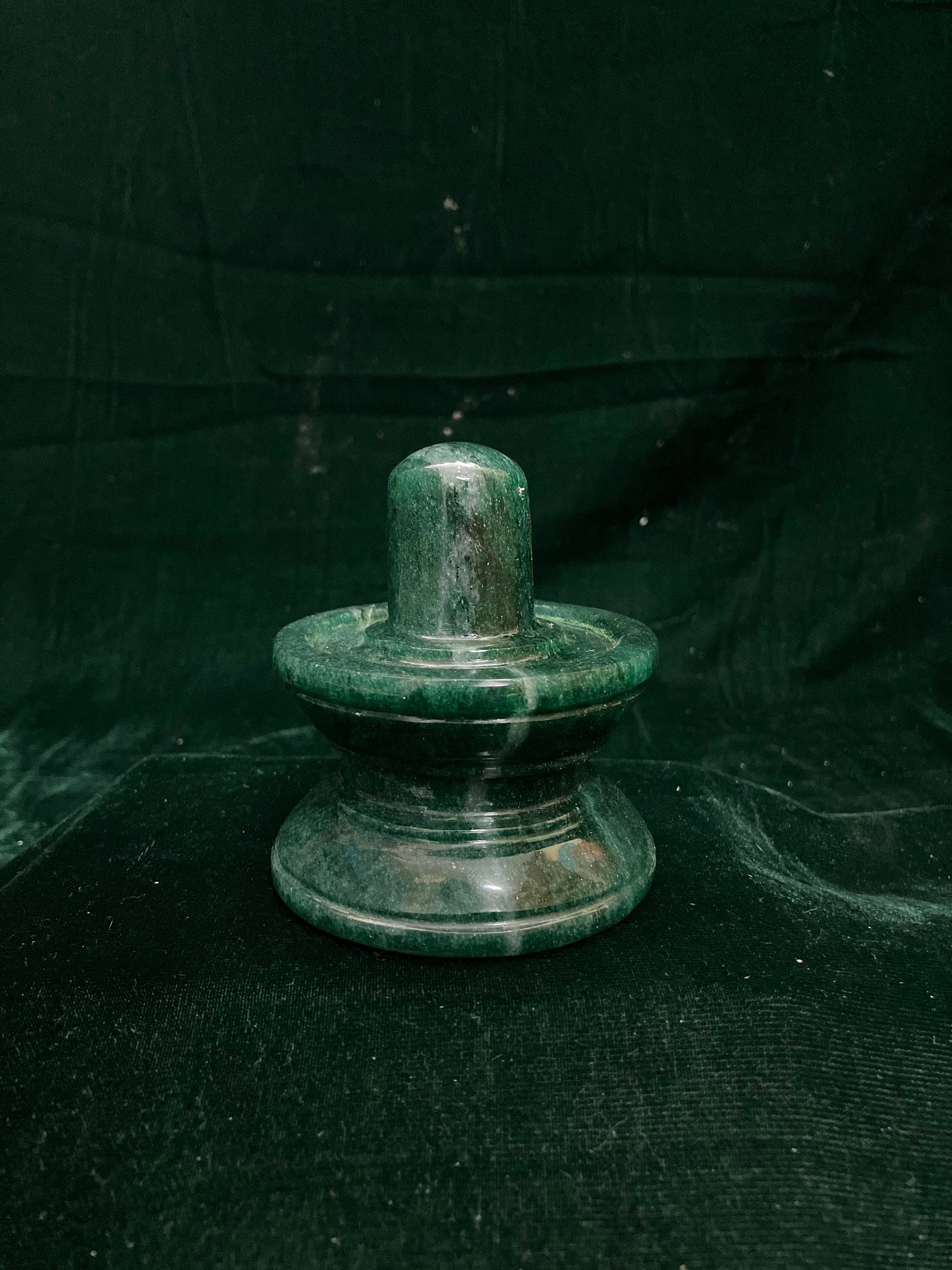 Prasiddh copper idols present green aventurine linga shiva linga stone