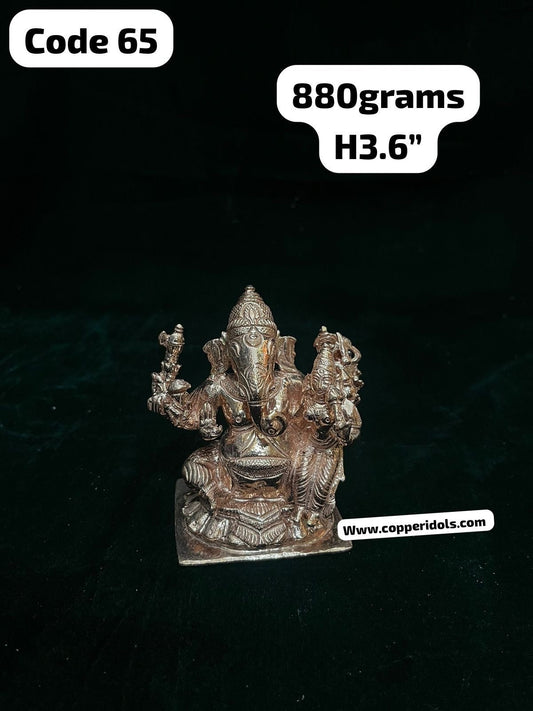 Prasiddh copper idol present panchaloha handcrafted idol of Vallabha Ganapati , Lakshmi Ganapati , Ganesha