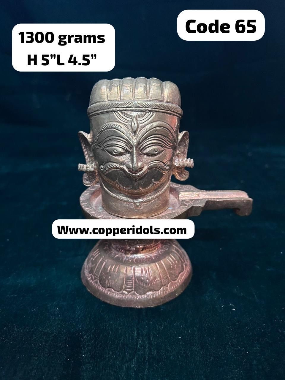 Prasiddh copper idols presents Brass copper handcrafted mukha linga with lingam