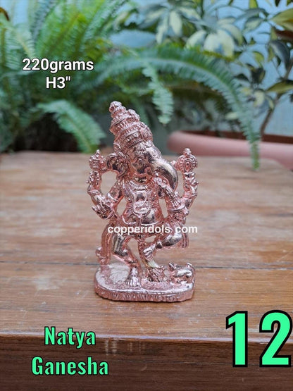 Prasiddh copper idols presents Narthana Ganapati dancing Ganesha Vinayaka / Natya Ganesha