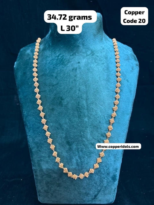 Prasiddh copper idols present copper gold plated gundu mala