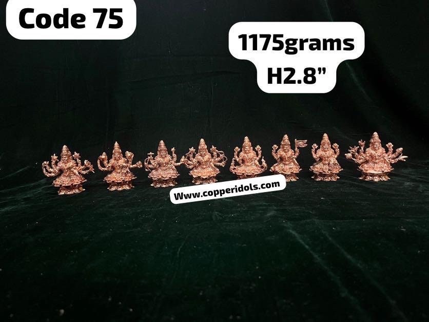 Copper made ashtalakshmi set ( 2 D model )