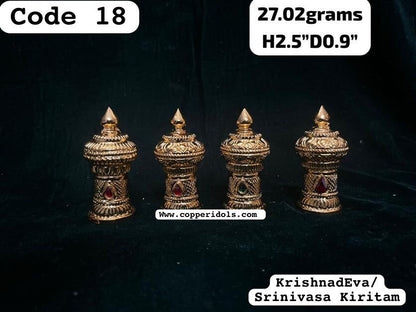 Copper made gold plated crowns/ kiritam ( set of 1 )