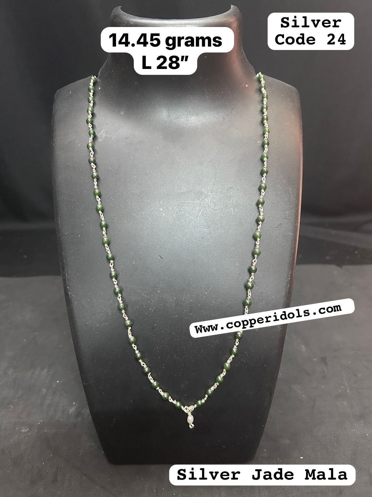 Silver made Jade Mala