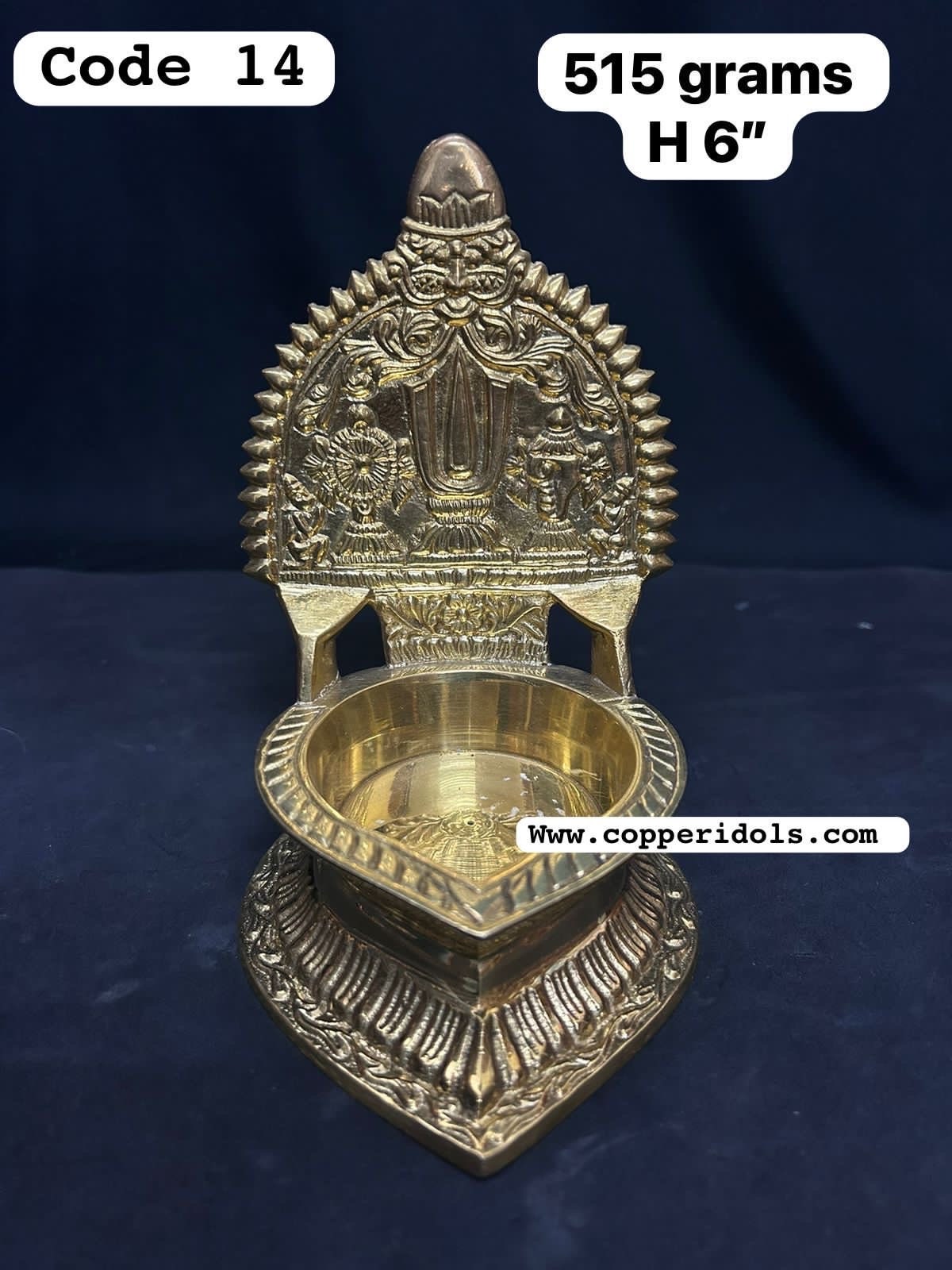 Brass handcrafted vishnu nama with sudarshana chakra lamp/deepa