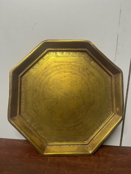 Vintage bronze made octogonal mysore plate