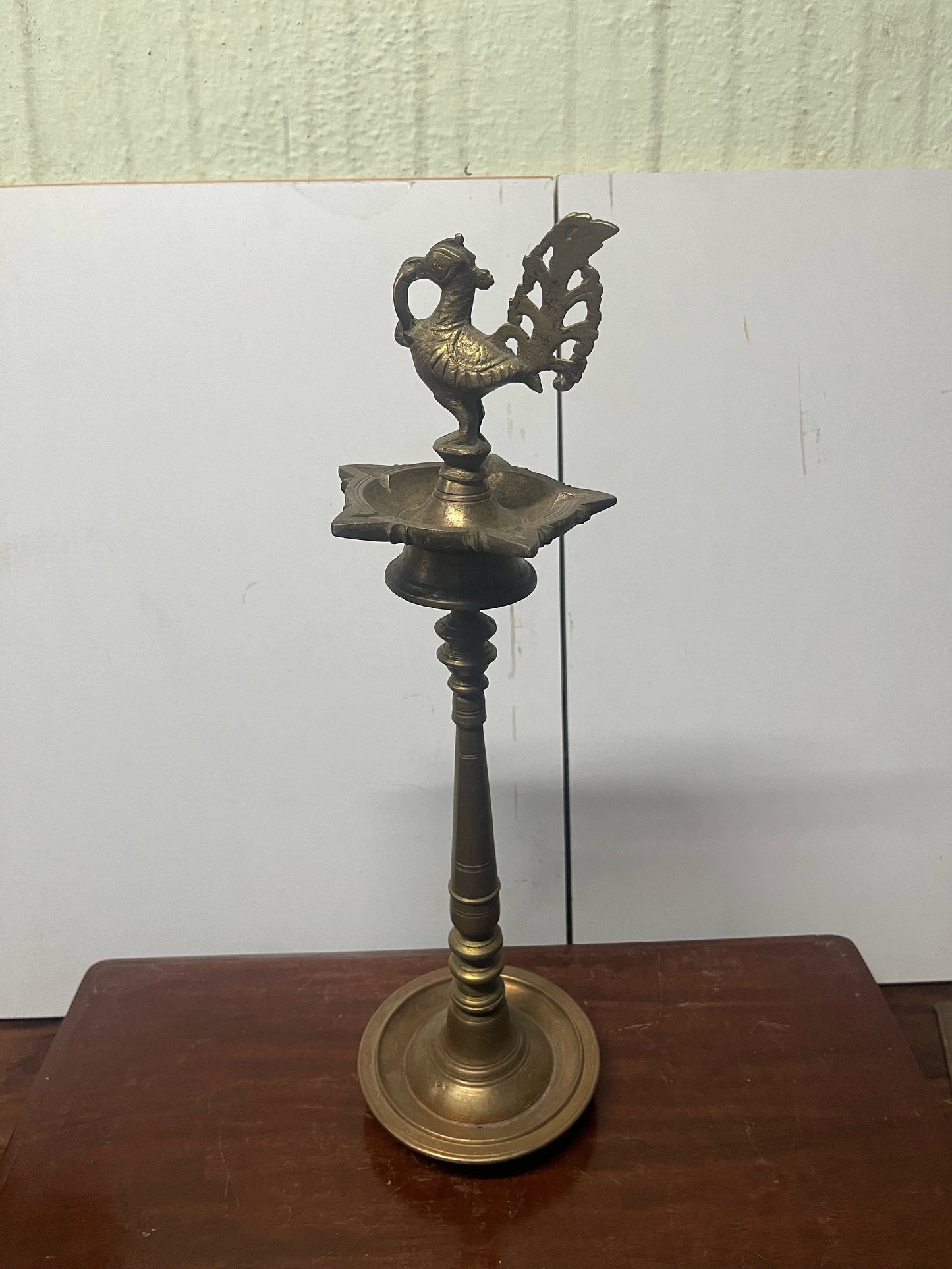 Vintage bronze cast annapakshi lamp