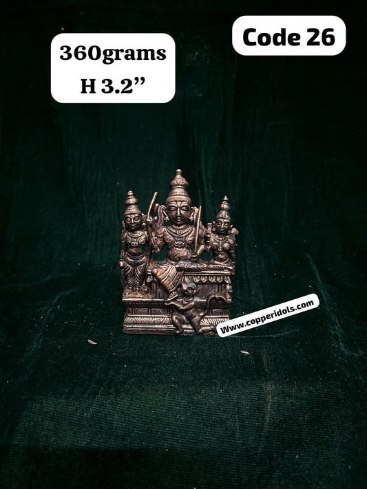 Prasiddh copper idols present copper antique polished idol of rama parivara / pattabirama with lakshmana and sita