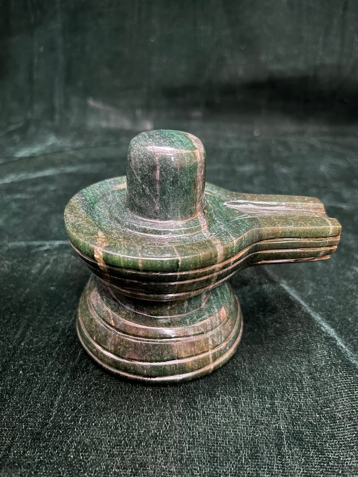 Green aventurine made shiva linga