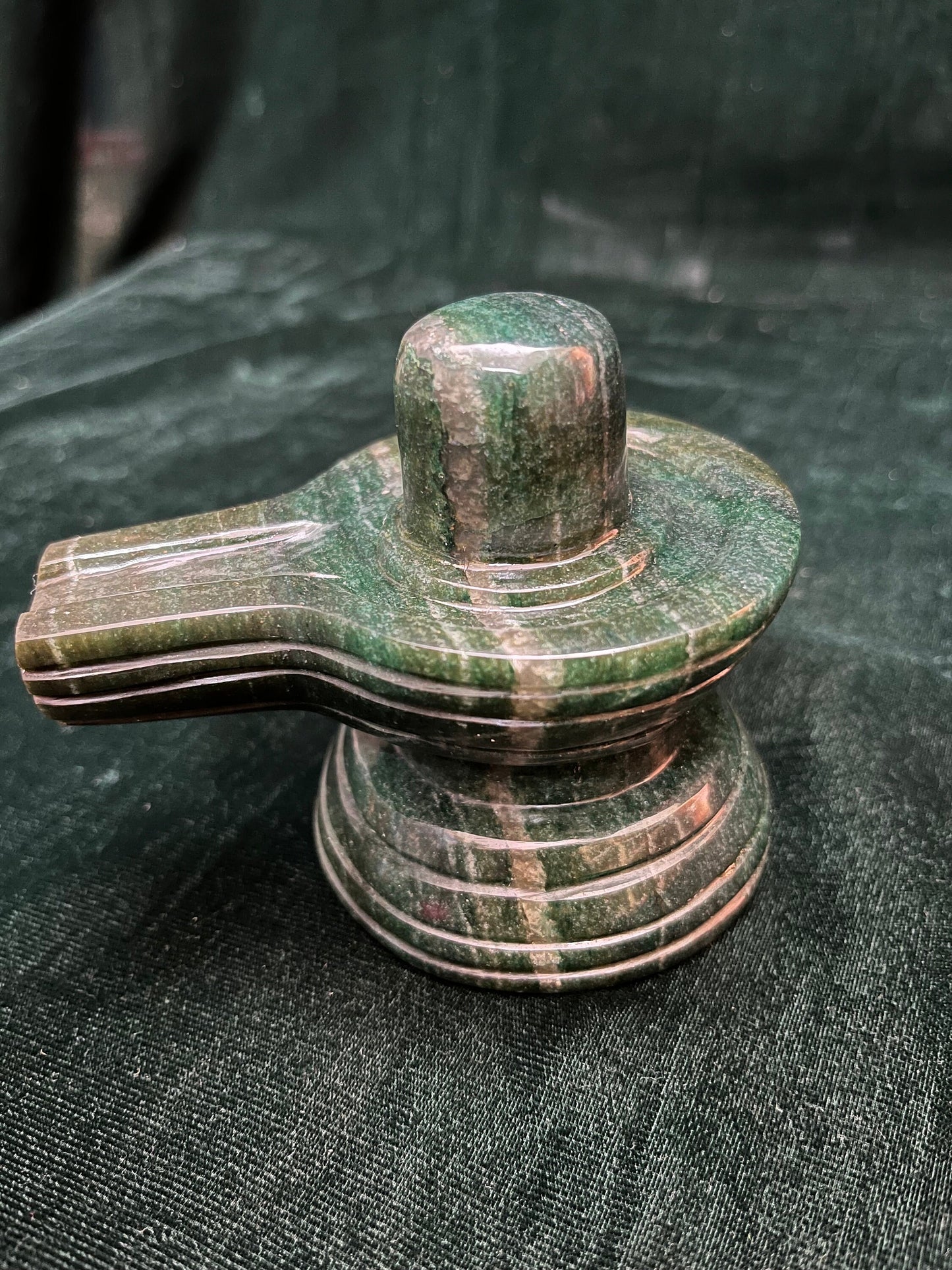 Green aventurine made shiva linga