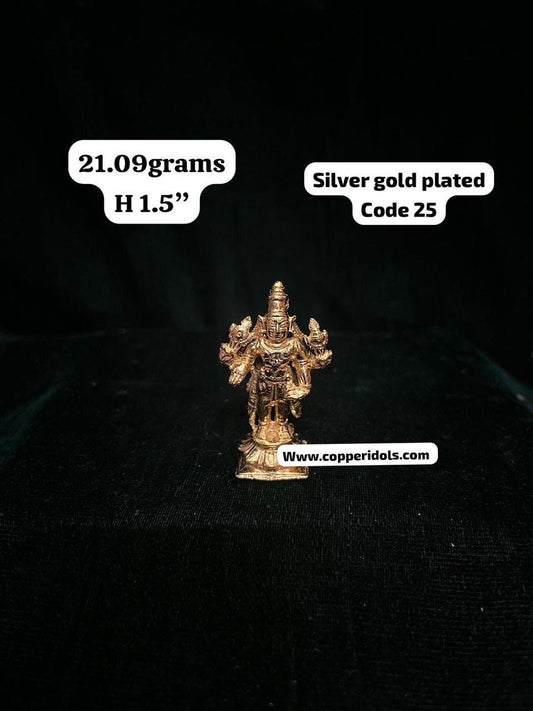 Prasiddh copper idols silver gold plated srinivasa swamy / balaji