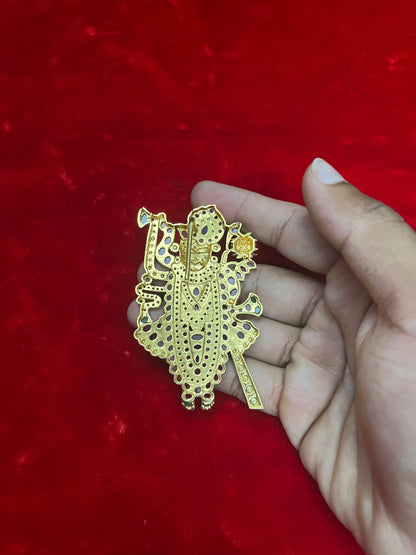 Panchaloha made gold plated padakam of Srinathji, Dwarkadish , Dwarka krishna