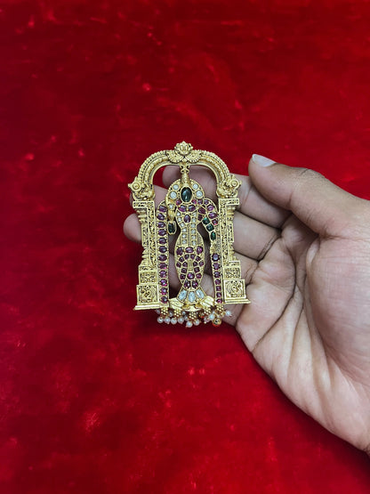 Panchaloha made gold plated padakam of Madurai Meenakshi pendant