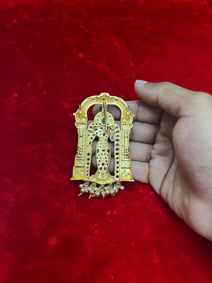 Panchaloha made gold plated padakam of Madurai Meenakshi pendant