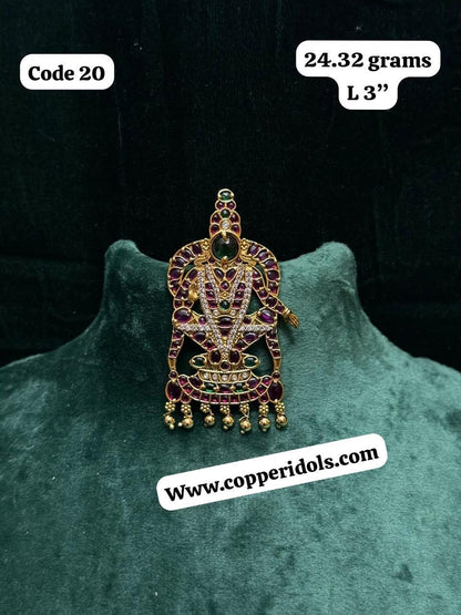 Panchaloha made kundan gen set Ayappa pendant for decoration