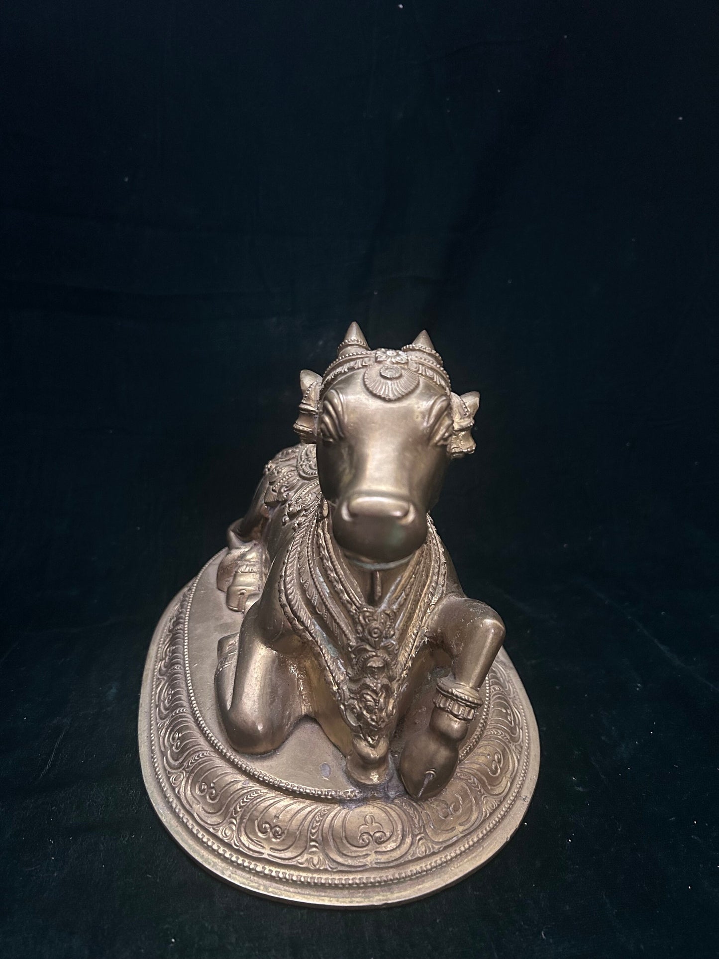 vintage bronze cast Nandi figurine