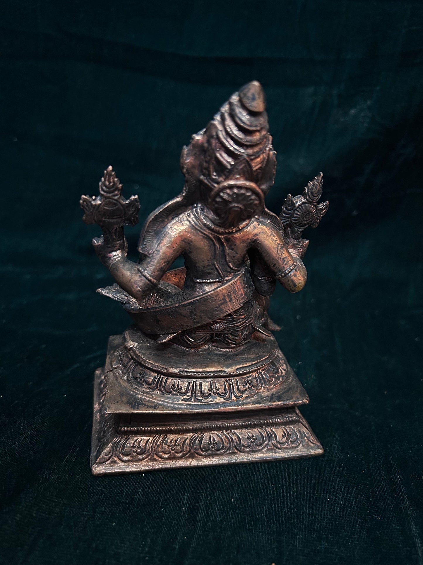 Prasiddh copper idols present copper antique polished idol of yoga patta Narasimha Swamy / yoga patu naraishma