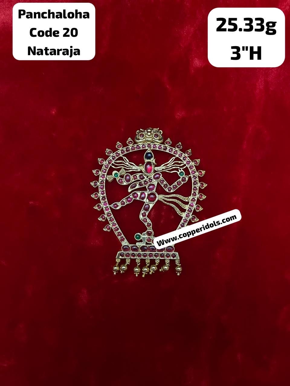 Panchaloha made gold plated padakam of Nataraja / pendent