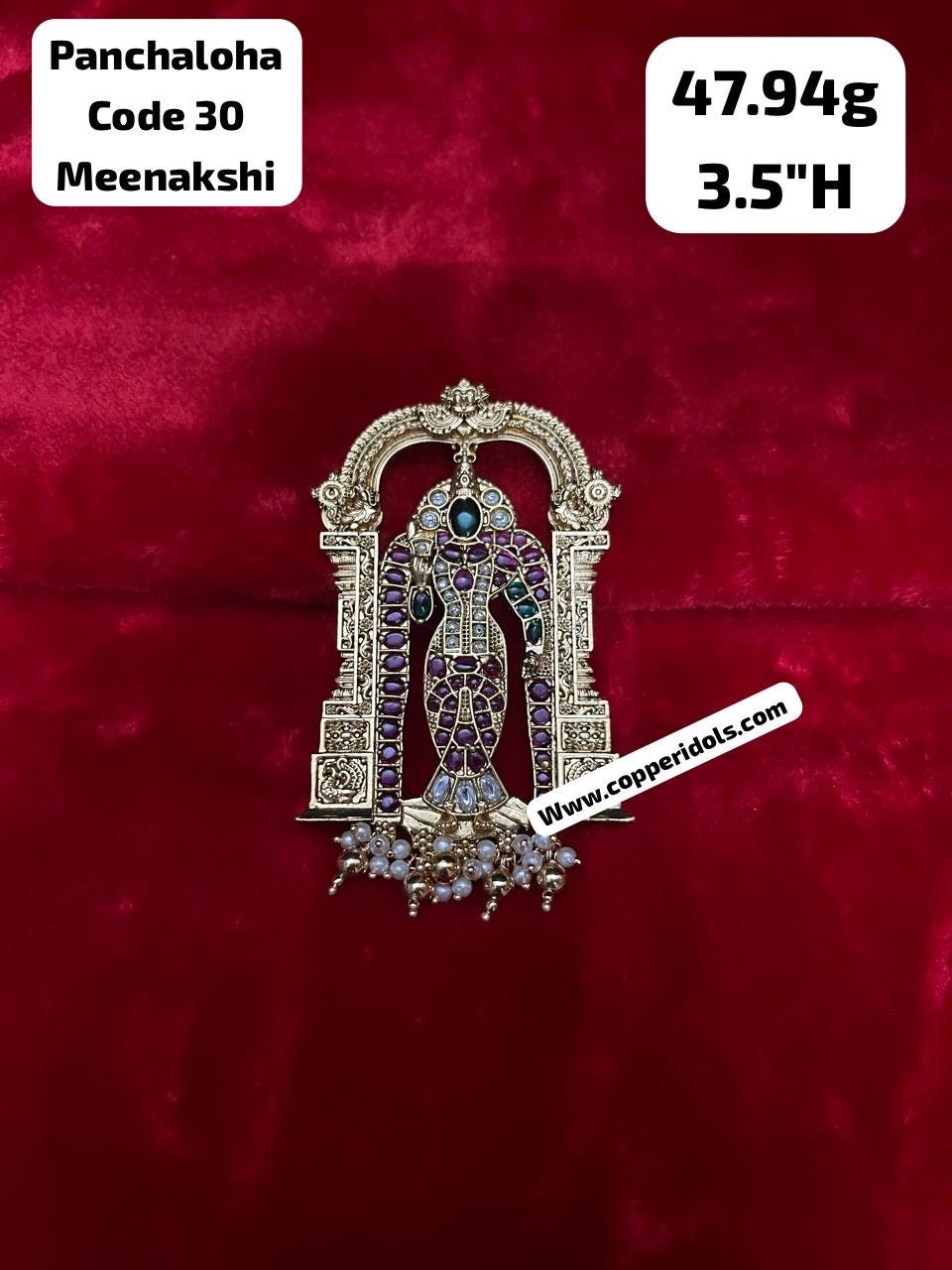 Panchaloha made gold plated padakam of Madurai Meenakshi pendant