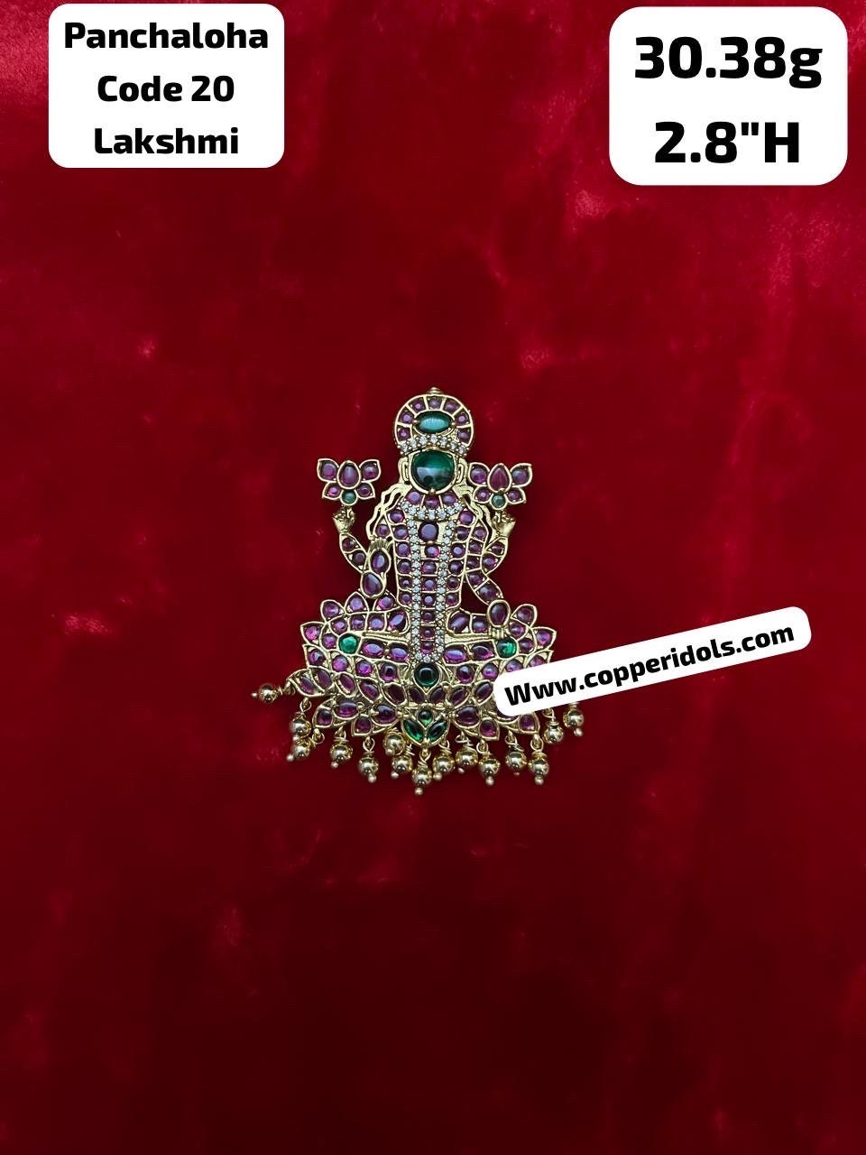 Panchaloha made gold plated padakam of Mahalakshmi