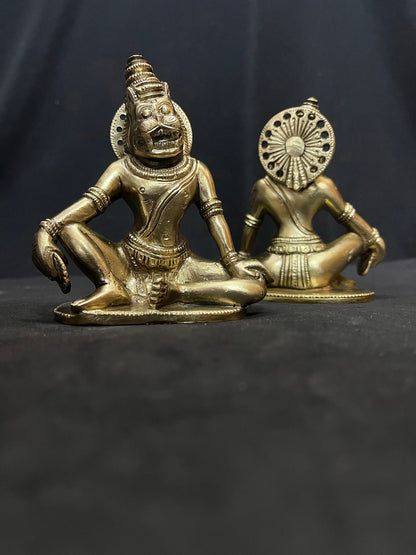 Panchaloha handcrafted prayoga chakra narasimha/sukasana narasimha