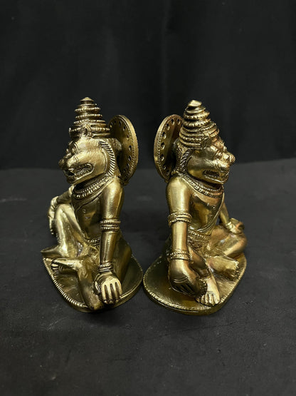 Panchaloha handcrafted prayoga chakra narasimha/sukasana narasimha