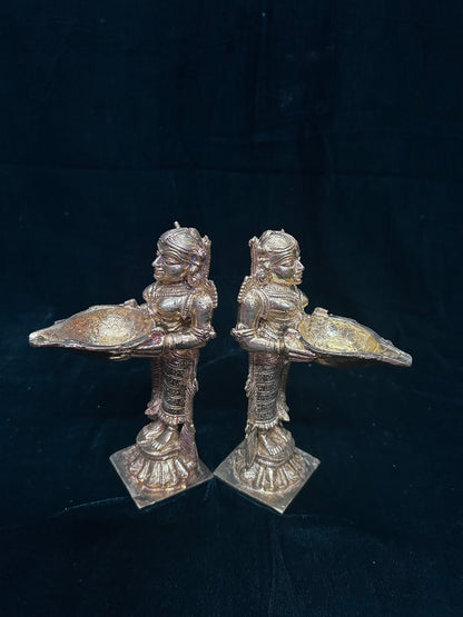 Prasiddh copper idol present panchaloha idol of deepamalli / deepa lakshmi pair