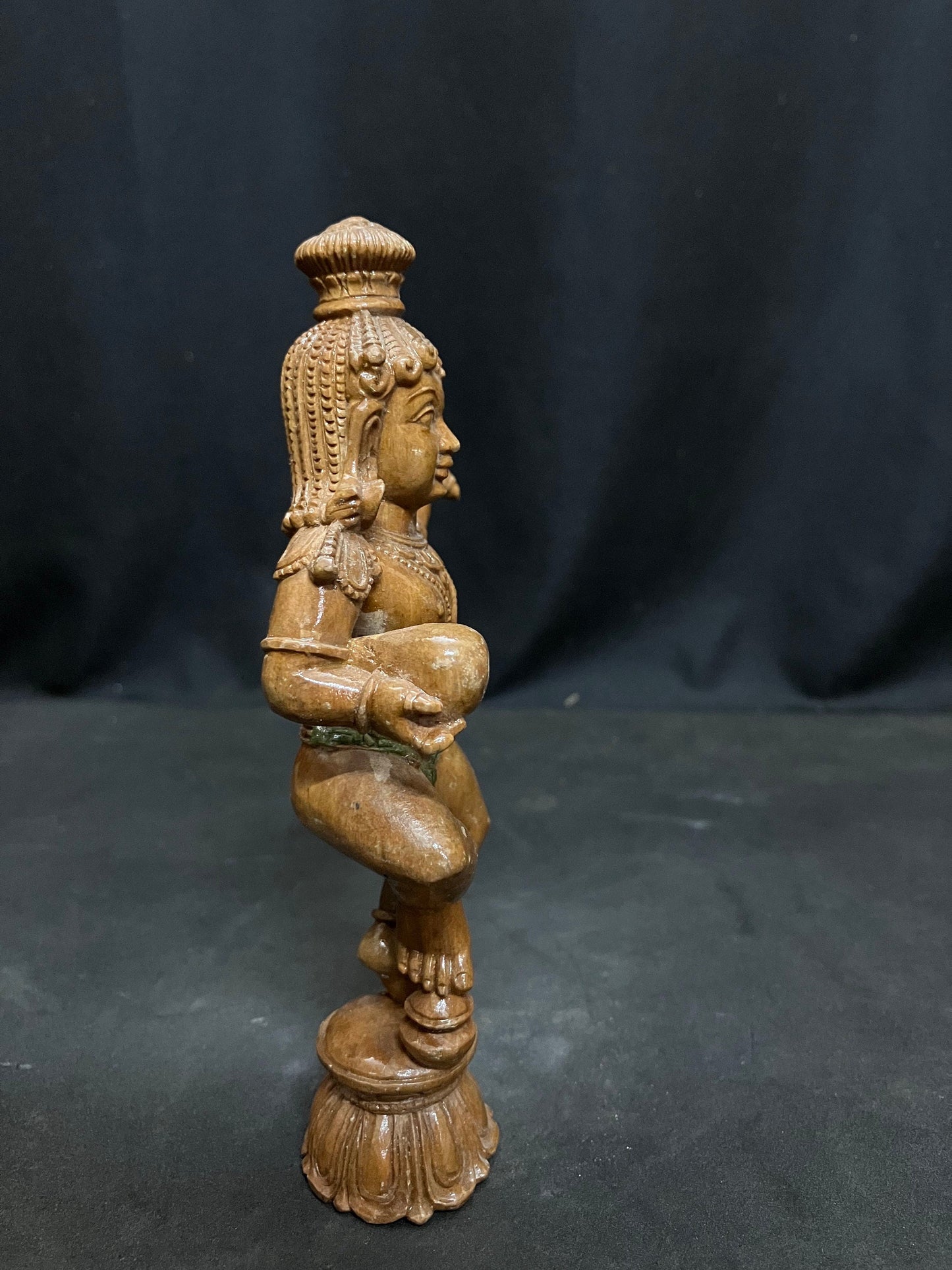 White teak made bala narthana krishna idol