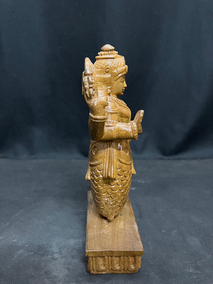 White teak made matsya moorthy idol