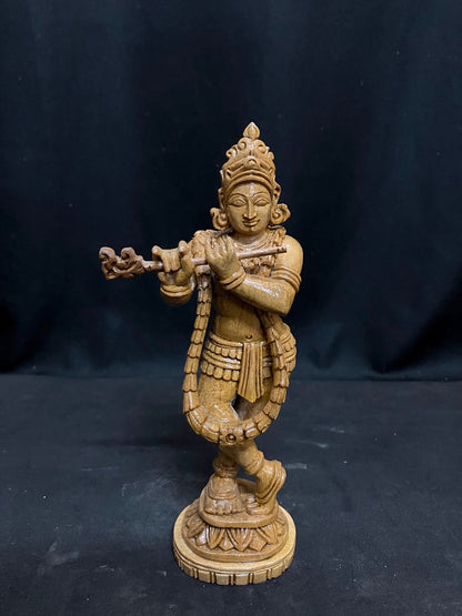 White teaks made krishna idol