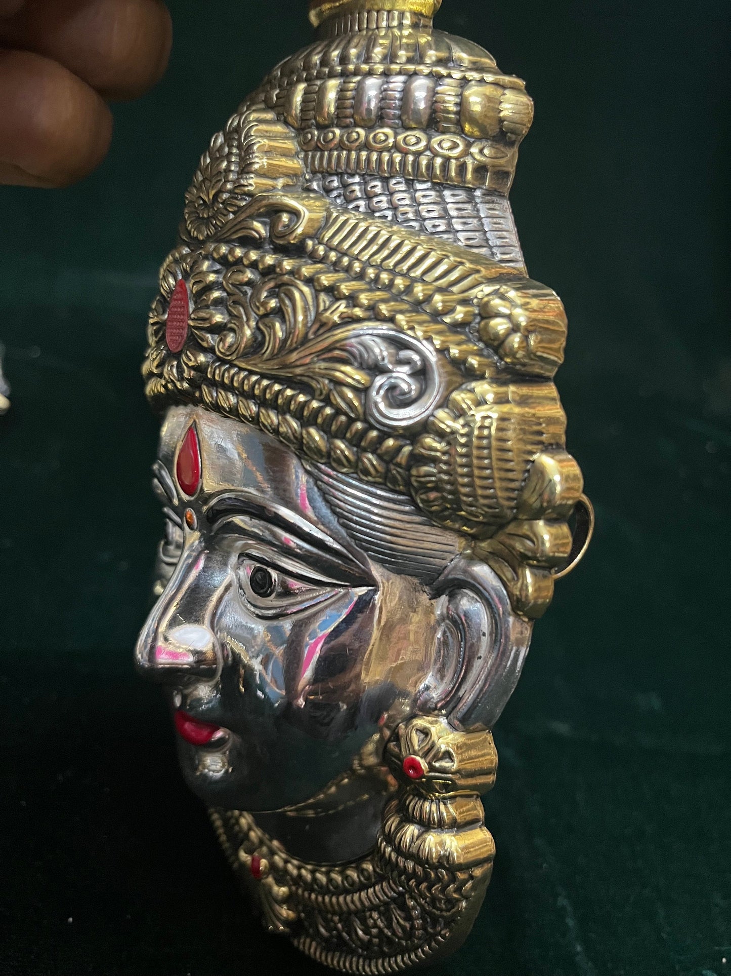 Prasiddh copper idol presens silver idol of gowri face/gouri mukhawada