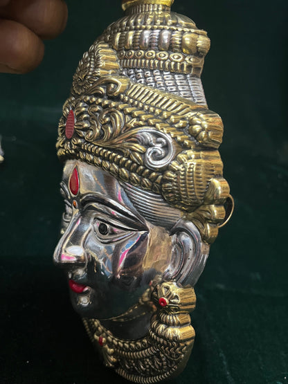 Prasiddh copper idol presens silver idol of gowri face/gouri mukhawada