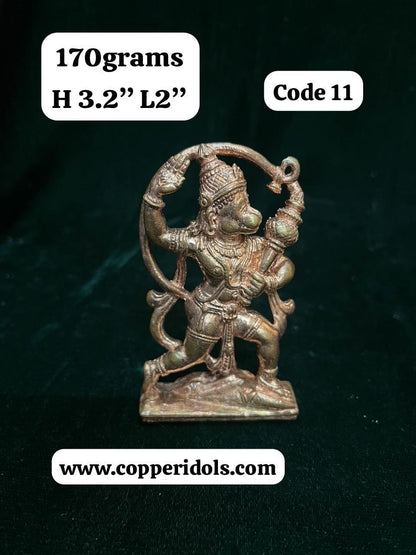 Copper cast Hanuman idol , anjaneya swamy