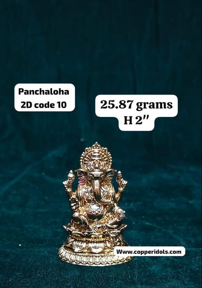 Panchaloha handcrafted 2D ganesha