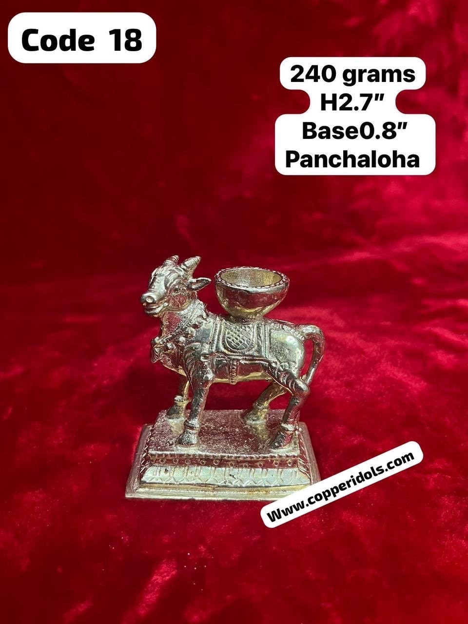 Panchaloha made Nandi/ Nandi lamp/ Nandi Deepa/ Nandi vahana