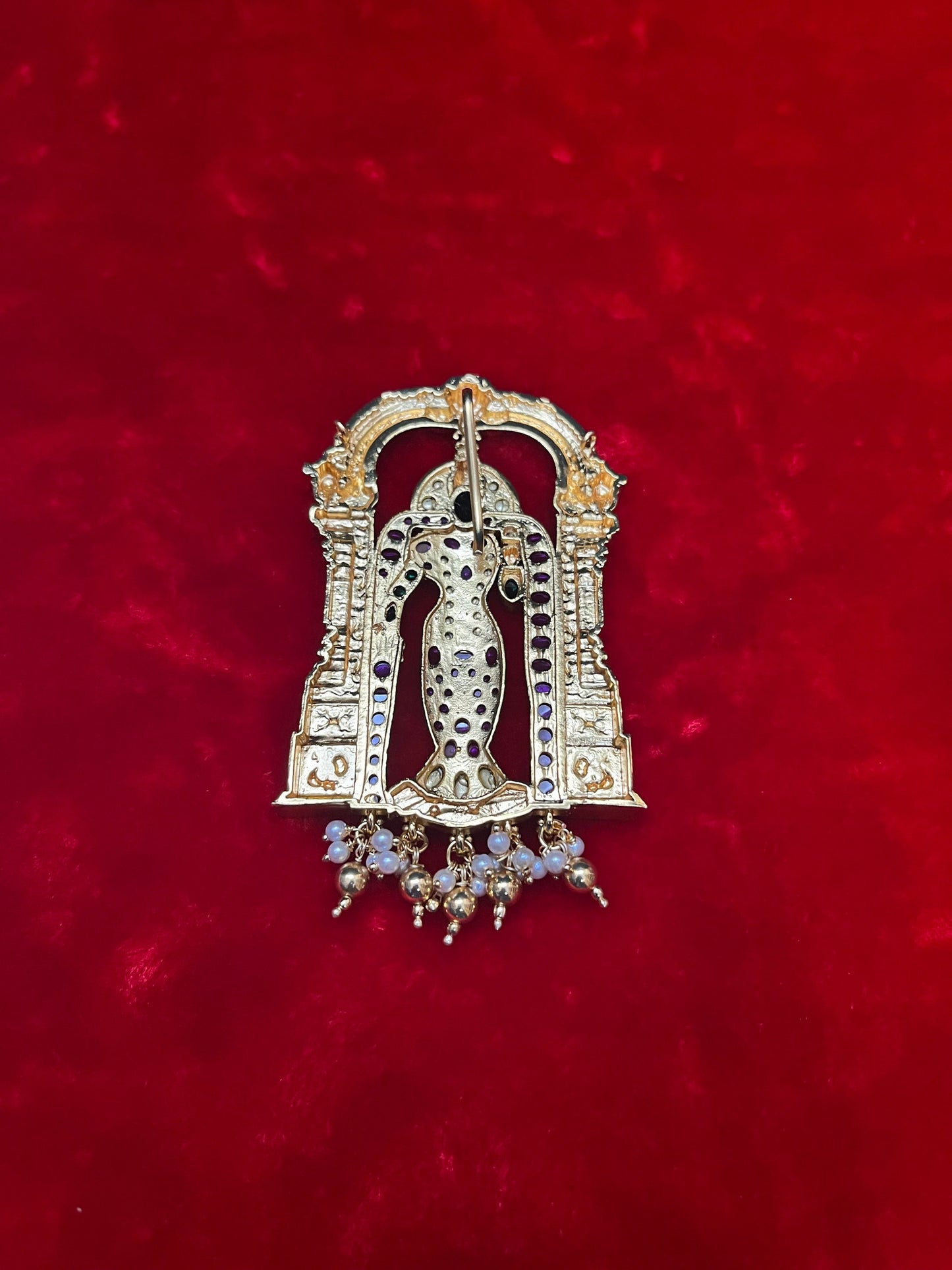 Panchaloha made gold plated padakam of Madurai Meenakshi pendant