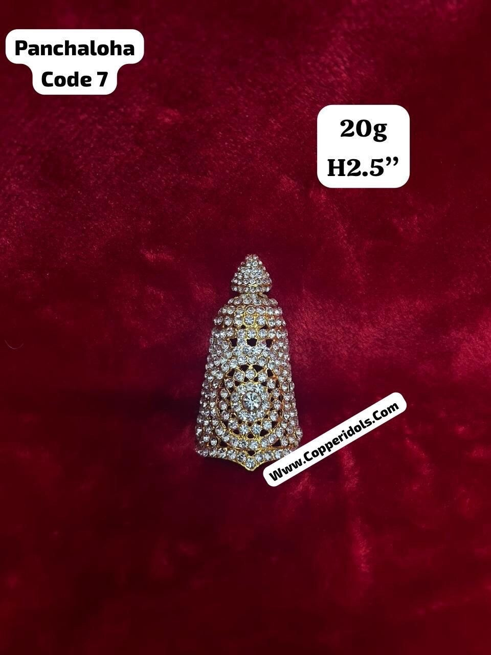 Panchaloha made white stones studded kirita/ Venkateshwara kiritam