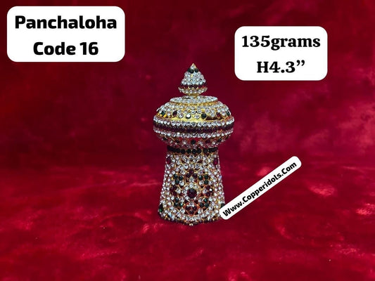 Panchaloha made gem stones studded pandian kirita, srinivasa kirita