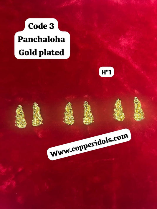 Panchaloha made gold polished Karna patra , ear ring embossed plaues ( set of 4 ) 4 pairs